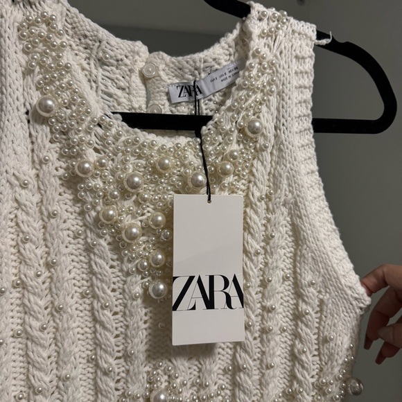 Zara knitwear top with faux pearls - Picture 2 of 6